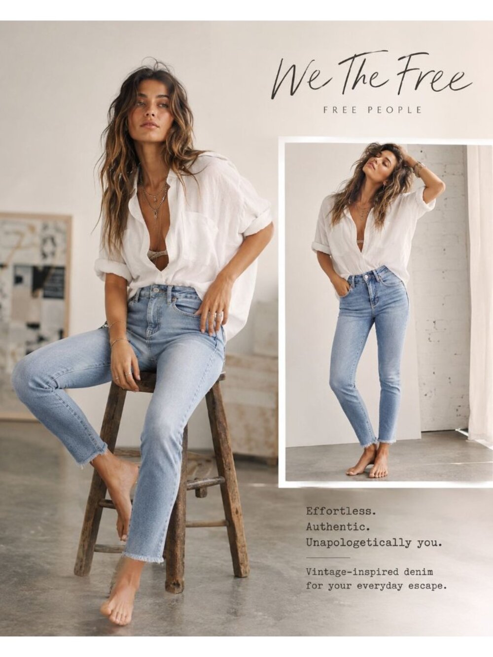 Coastal cowgirl Boho Americana | We The Free High Rise Raw Hem Jeggings Jeans 28